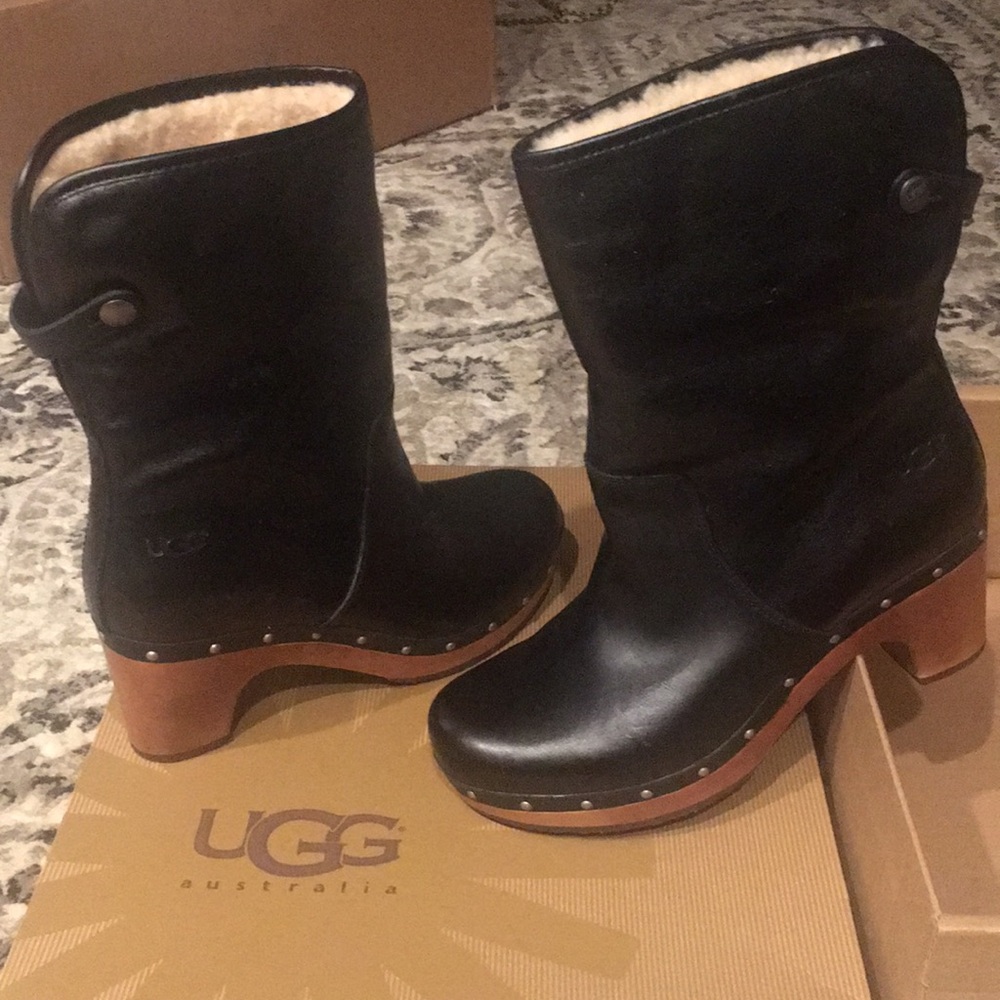 UGG Black Leather Boots